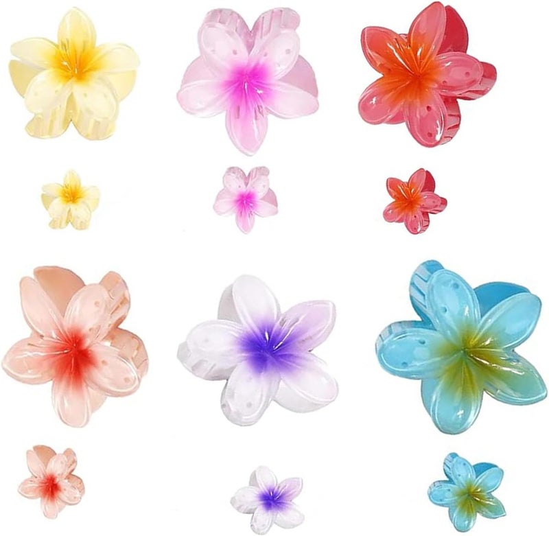 Hawaiian Flower Hair Clips: Multicolor Claw Clips - Tropical Floral Hair Clips for Women, Summer Beach Use - Image 3