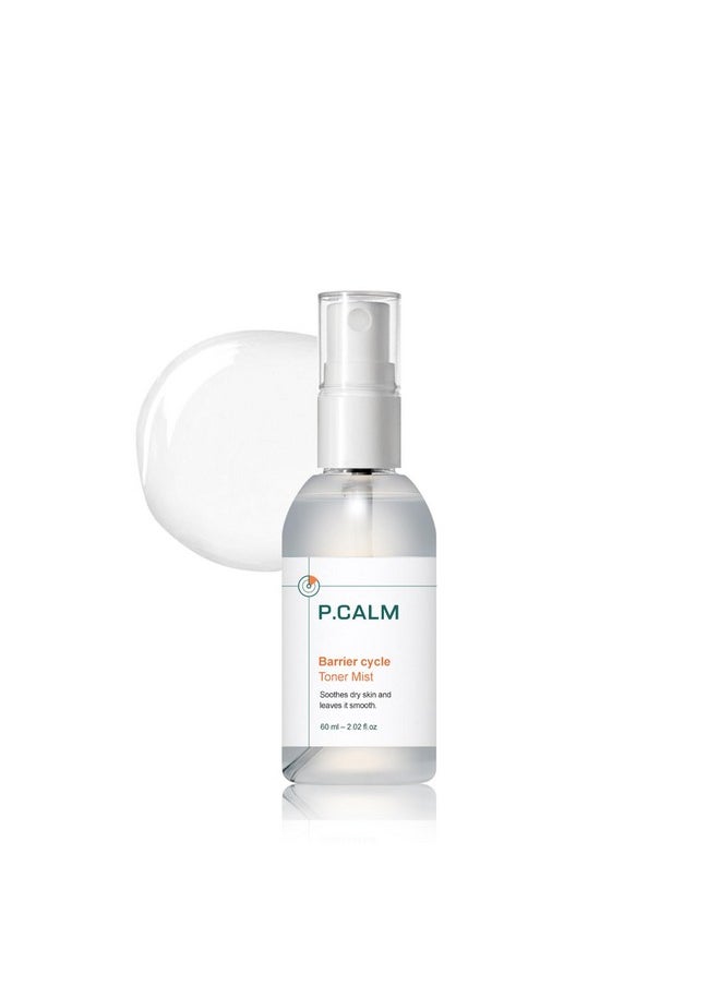 P.CALM - Barrier Cycle Toner Mist 60Ml Vegan Fragrancefree Hydrating Facial Moisturizing Spray For Sensitive Skin Korean Skincare - Image 1