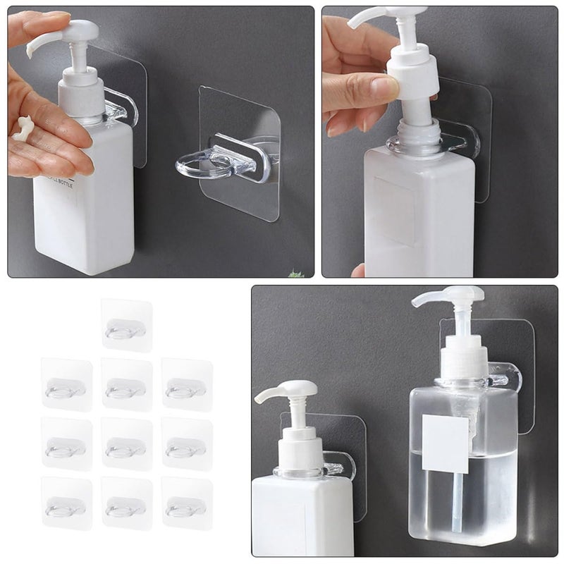 Acrylic Adhesive Hooks 10 Pack Heavy Duty Self Stick Wall Hangers For Kitchen Bathroom Door - Image 4