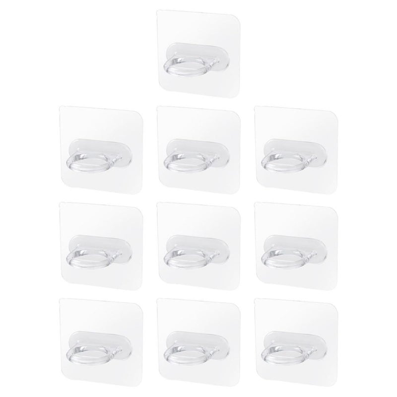 Acrylic Adhesive Hooks 10 Pack Heavy Duty Self Stick Wall Hangers For Kitchen Bathroom Door - Image 2