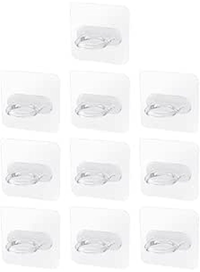 Acrylic Adhesive Hooks 10 Pack Heavy Duty Self Stick Wall Hangers For Kitchen Bathroom Door - Image 1
