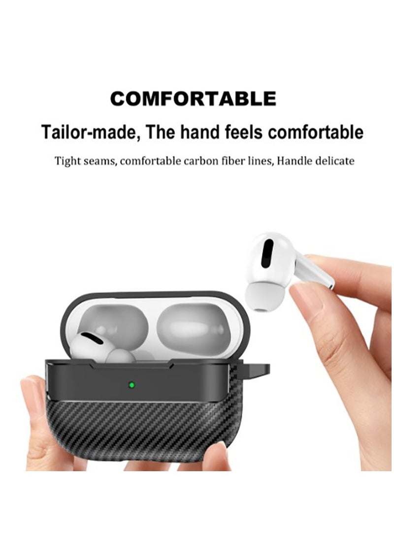 Case compatible with Airpods Pro 2 with key chain & cleaning kit, carbon fiber patterned case - Image 3