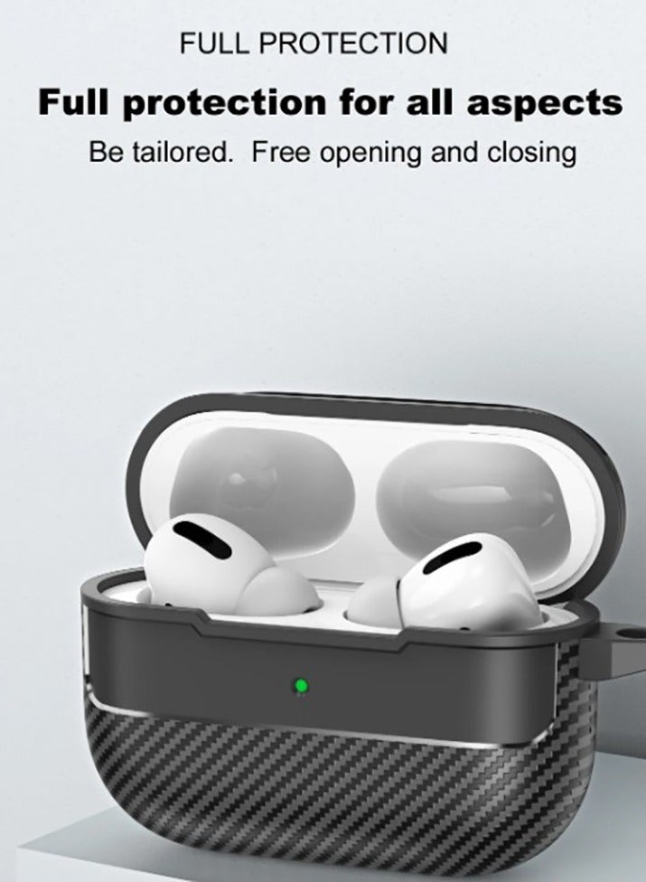 Case compatible with Airpods Pro 2 with key chain & cleaning kit, carbon fiber patterned case - Image 4