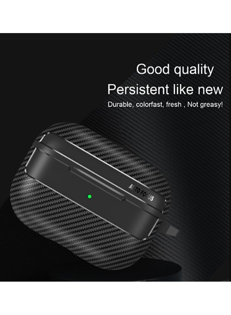 Case compatible with Airpods Pro 2 with key chain & cleaning kit, carbon fiber patterned case - Image 2