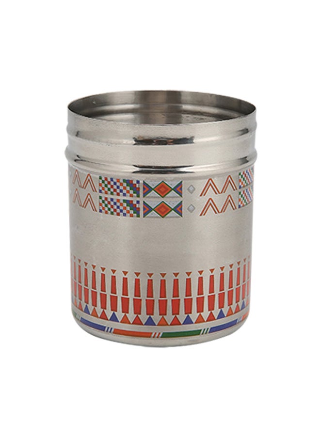 AL SANIDI Al-Qatt Al-Asiri Steel Spices Storage Tea coffee and sugar storage for trips Silver Size 7*9.5 Cm - Image 4
