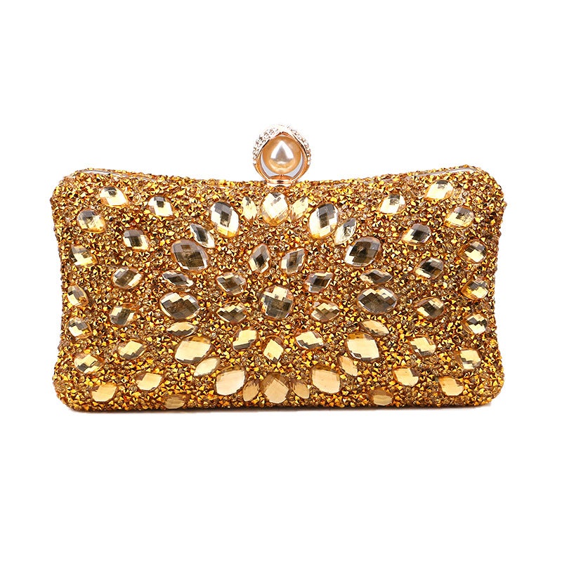 Fashion Colorful Rhinestone Bag Shiny Evening Bag Diamond-Encrusted Banquet Clutch Dress Evening Bag - Image 1
