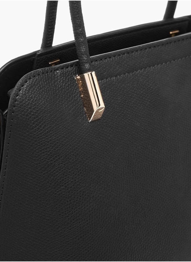 Flora Bella By Shoexpress Womens Textured Totebag With Zip Closure And Detachable Strap  - Image 5