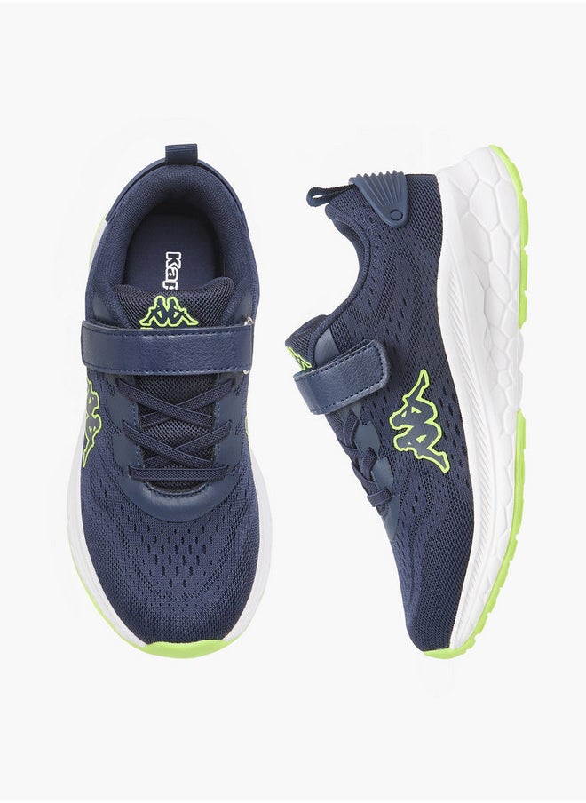 Kappa Boys' Logo Detail Sports Shoes with Hook and Loop Closure  - Image 1