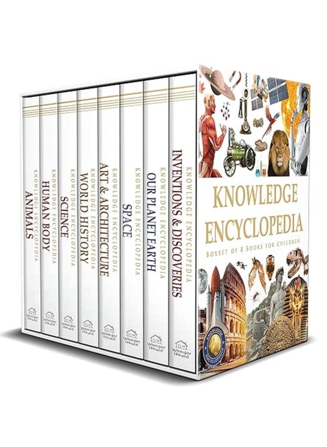 Knowledge Encyclopedia Boxed Set 8 Hardcover Books For Kids Age Group 10+ Total No. Of Pages 1536 192 Pages Per Book Of A4 Size Topics-World History Space Planet Earth Inventions & Discoveries 