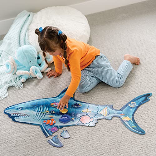 Peaceable Kingdom Shiny Shark Floor Puzzle 53Piece Giant Floor Puzzle for Kids Ages 5 up FunShaped Puzzle Pieces Great for Classrooms - Image 5