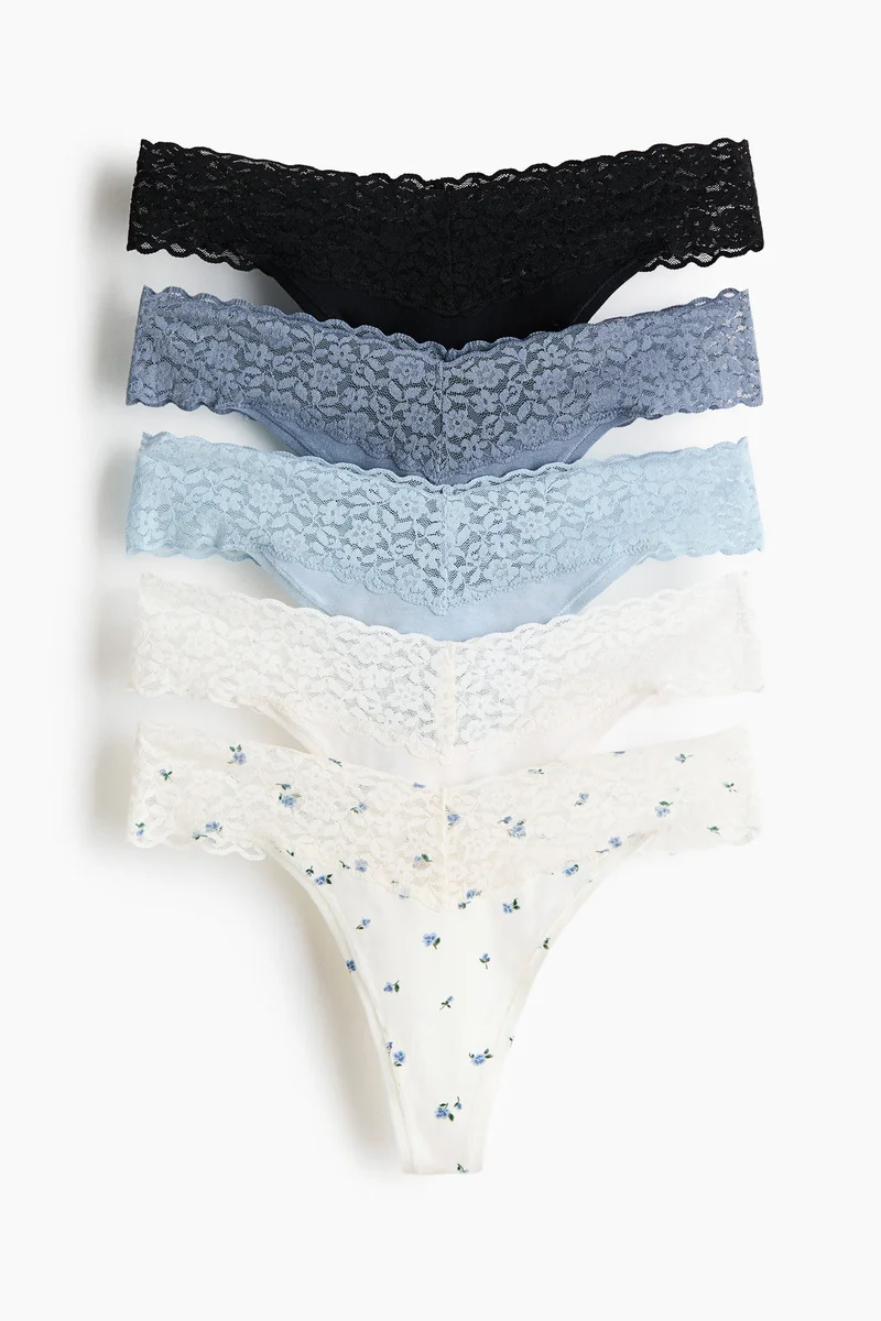 H&M 5-pack lace thong briefs