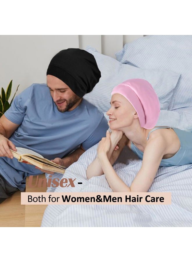 Blueelf Satin Bonnet Silk Lined Sleep Cap- Adjustable Hair Cover for Women Men Frizzy Hair Night Cap Patients Care - Image 2