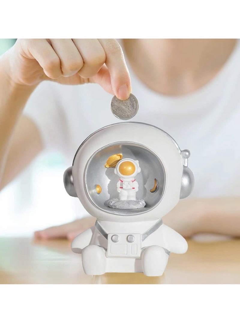 Excefore Money Banks Money Box for Saving Coins Astronaut gy Bank Astronaut Figure Coin Bank Money Saving Jar Spaceman Statues Sculpture Decorations for Office Home Kids and Adult Birthday Gifts  - Image 2