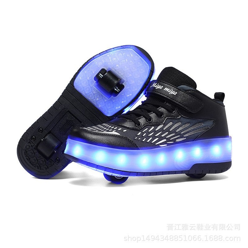 Miya Kids And Adult Roller Skates Shoes 4 Wheels Roller Shoes Boys Girls Wheel Shoes Roller Sneakers Shoes for Beginner More Balanced - Image 1