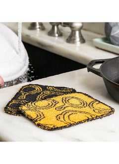 LODGE Non-Abrasive Multi-Surface Everyday Scrub Cloth Yellow and Black 0.06 x 4.5 x 6.5 Inch AESCRUB  - Image 3