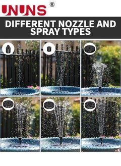 UNUNS Solar Fountain Pump,1.4 W Solar Water Fountain With 8 Nozzles，Solar Powered Water Feature Pump For Pond Garden,Bird Bath,Fish Tank,Pool,Garden Decor,18CM  - Image 4