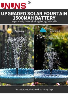 UNUNS Solar Fountain Pump,1.4 W Solar Water Fountain With 8 Nozzles，Solar Powered Water Feature Pump For Pond Garden,Bird Bath,Fish Tank,Pool,Garden Decor,18CM  - Image 3