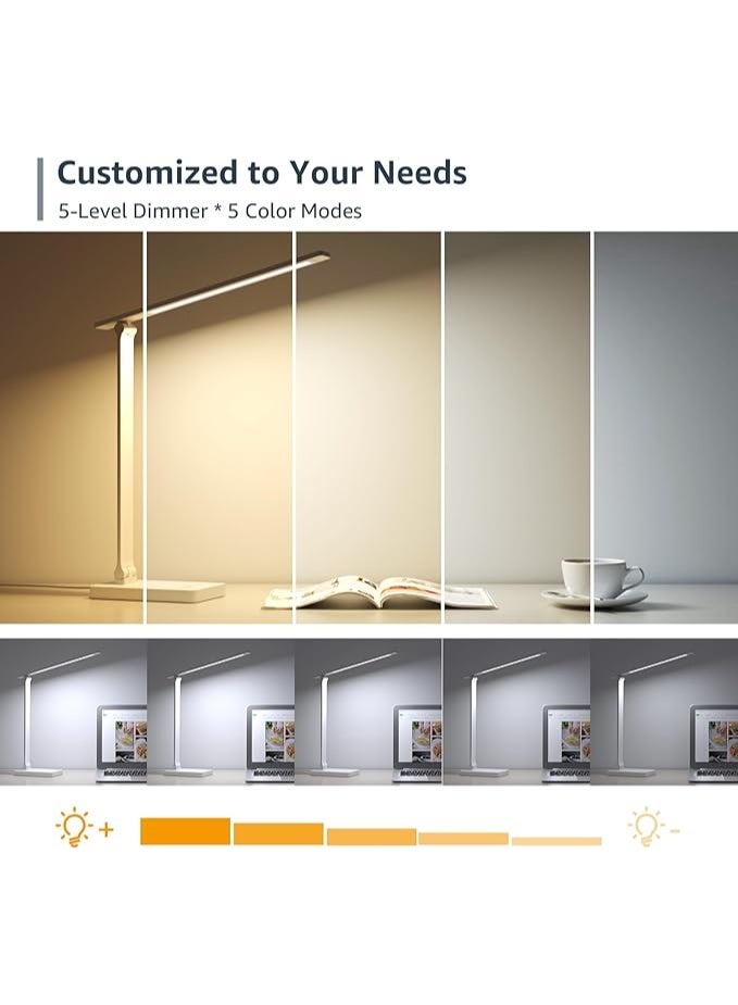 Lepro Desk Lamp, LED Desk Lamp with Power Adapter, 9.2W 800lm, Dimmable Desk Lamps Office, 5 Brightness Levels x 5 Colour Modes, Touch Control Daylight Lamp for Office, Study, Bedroom, Nails, Reading - Image 5