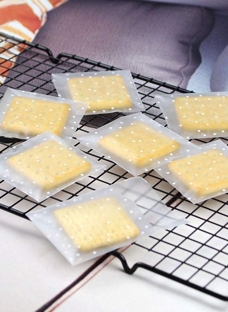 KASTWAVE 300Pcs Clear Cello Cellophane Bags Self Adhesive Thank You Plastic Bags for Bakery Candle Soap Cookie Candies Dessert Holiday New Year Party Favors - Image 2