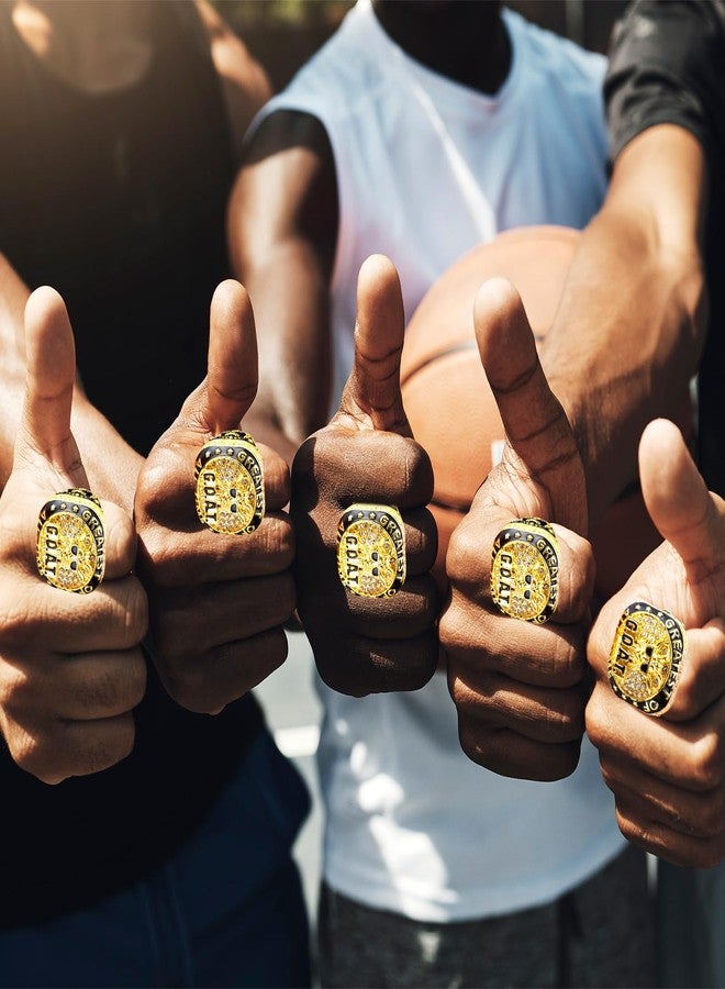 Misdary Goat Championship Rings with Holder Most Valuable Player Greatest of All Time Gold Ring Award Gift Sports Team Prize for Tournament Winner(16 Pcs) - Image 3