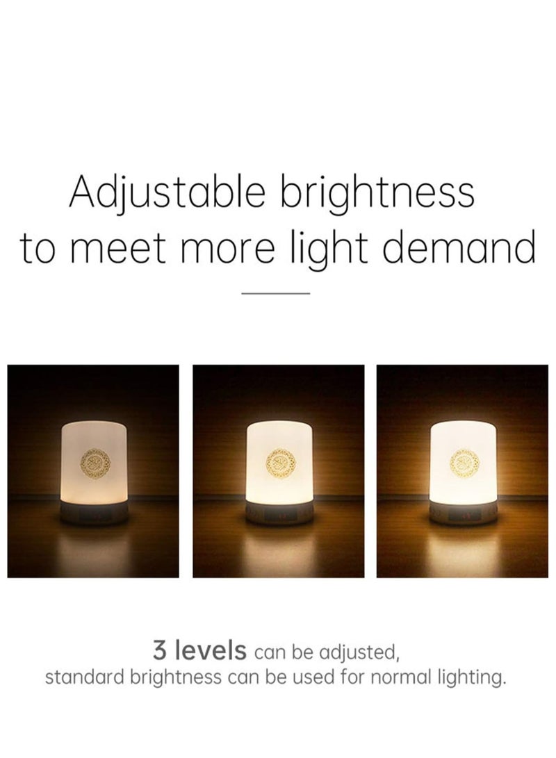 مكبر صوت بلوتوث مزود بمصباح LED ذكي يعمل باللمس مع جهاز تحكم عن بعد، قابل لإعادة الشحن، تلاوات كاملة للأئمة المشهورين وترجمة القرآن الكريم بالعديد من اللغات - Image 5