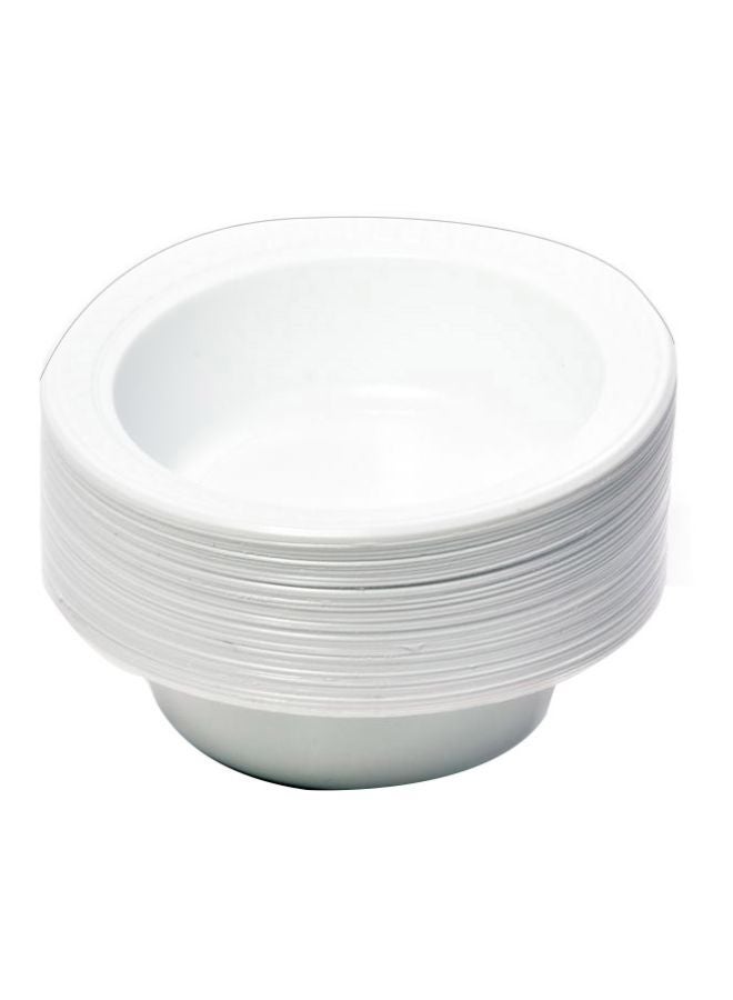 50-Piece Plastic Bowl Set White