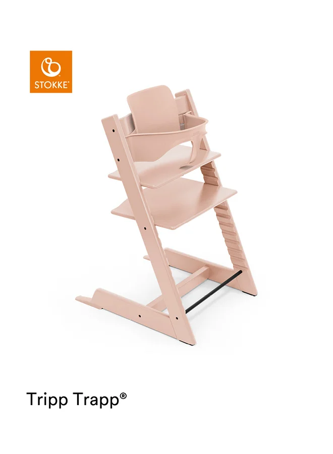 STOKKE Tripp Trapp Chair Adjustable, Convertible Baby High Chair For Toddlers , Children And Adults Convenient, Comfortable And Ergonomic Classic Design Serene Pink