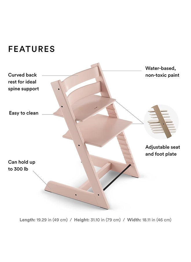 STOKKE Tripp Trapp Chair Adjustable, Convertible Baby High Chair For Toddlers , Children And Adults Convenient, Comfortable And Ergonomic Classic Design Serene Pink  - Image 4