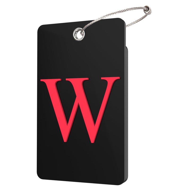 Gostwo 2 Pack Luggage Tags for Suitcases 26 Initial Letter Travel Luggage Baggage Identification Labels ID Tag Fully Bendable Tags with Stainless Steel Loop Black Letter W - Image 3