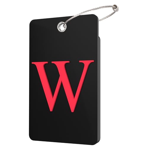 Gostwo 2 Pack Luggage Tags for Suitcases 26 Initial Letter Travel Luggage Baggage Identification Labels ID Tag Fully Bendable Tags with Stainless Steel Loop Black Letter W - Image 1