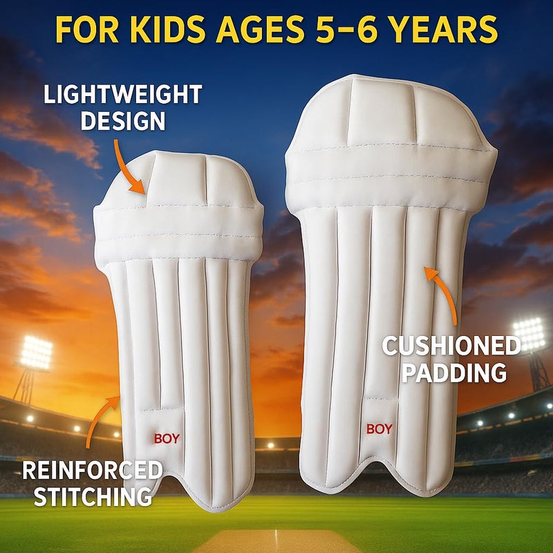 Nextage Kids Cricket Leg Guard | Mini Batting Pads for Boys (Age 5-6 Years) | Lightweight & Comfortable Protective Gear for Junior Players | Small Size Leg Pads for Beginner Cricketers - Image 2