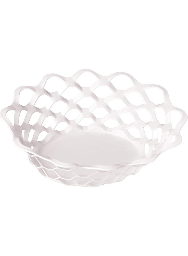 Mintra Home Plastic Bread Oval Basket, Storage (White) - Image 1
