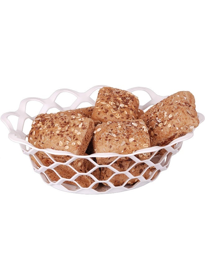Mintra Home Plastic Bread Oval Basket, Storage (White) - Image 3