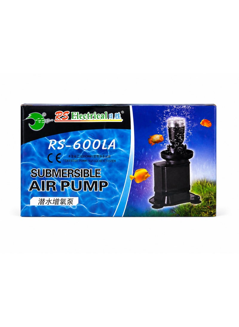 Submersible Aquarium Air Pump 3W with LED Light & Adjustable Airflow – Quiet Oxygen Pump for Fish Tanks, Fully Waterproof, RS-600LA, 220-240V - Image 1