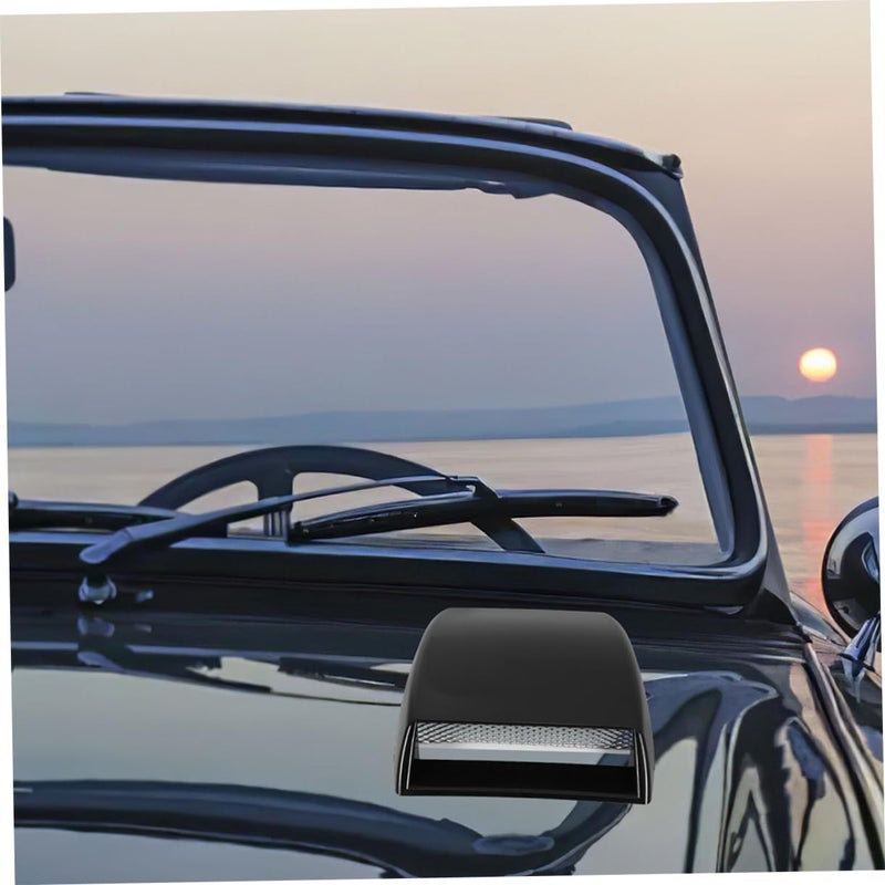Mobestech 2pcs Car Hood Vent Trim Decorative Air Intake Accessory for Enhanced Easy Installation Black Color Fit for Various Car Models - Image 2