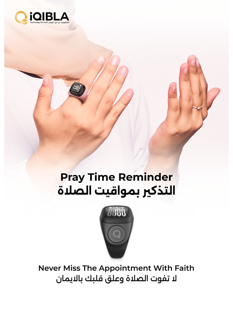 N01 PK18# Smart Tasbih Ring 💍 with BLE 5.1🌀, 0.6″ Segment Display 🖥️, 120 Hours Battery Life 🔋, Max Count 65,000 🔢 — Waterproof 💧 Islamic Wearable Technology ✨ - Image 4