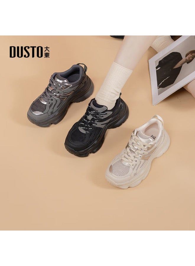 DUSTO Da Dong Women's Shoes Spring New Fashion Casual Simple Flat Bottom Strap High Heel Round Toe Q0306 - Image 2