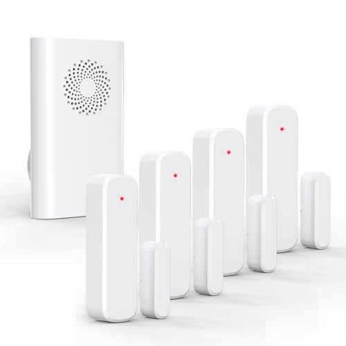 AMHEY Wireless Door Chime Door Open Sensor Alarm When Entry BusinessOfficeStore 500ft Range 51 Ringer Adjustable Volume Home Alert Bell for KidToddler Safety1 Receiver 4 Sensors - Image 1