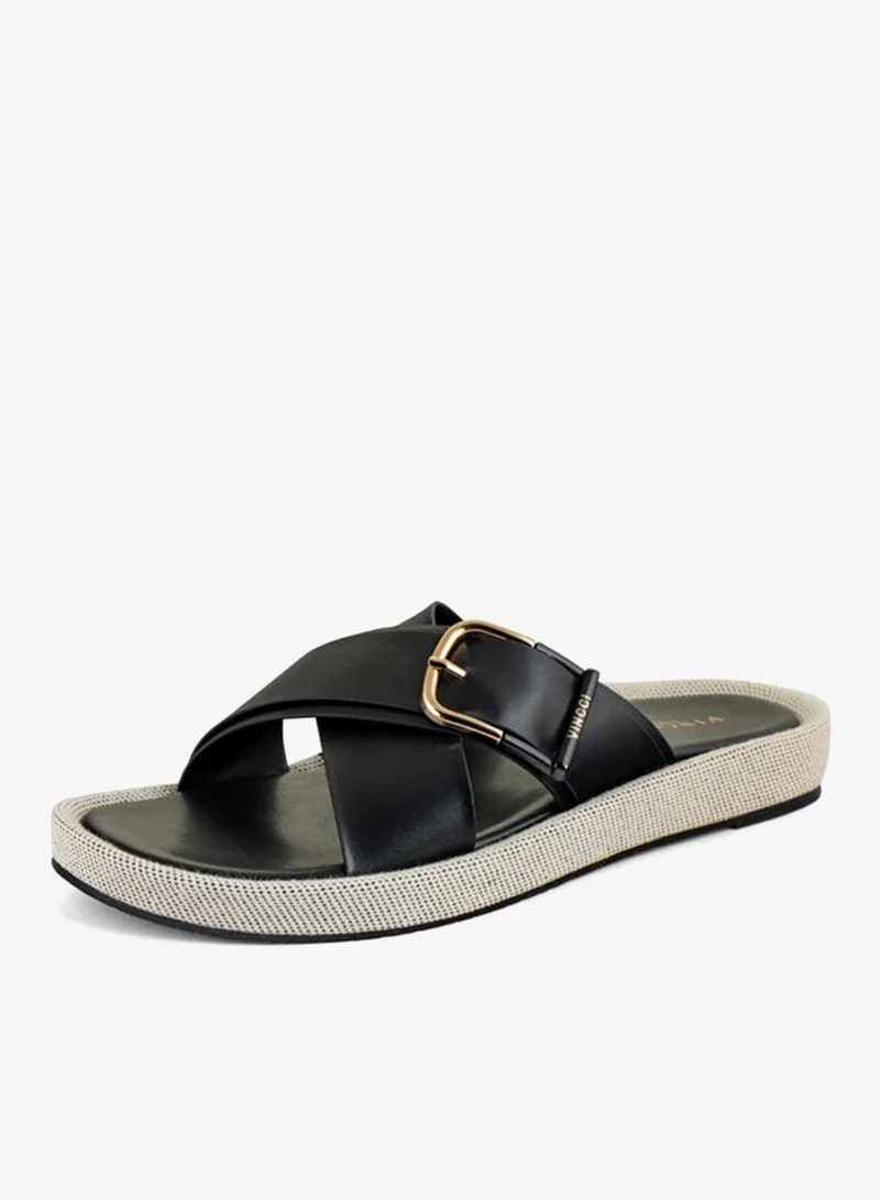 فينتشي صنادل مسطحة بحزام واحد للنساء