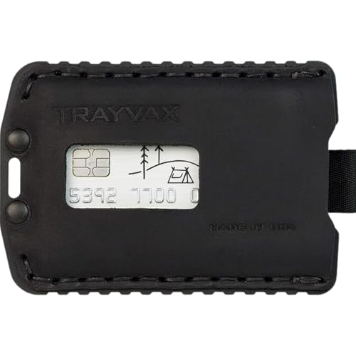 Trayvax Ascent Wallet, RFID Front Pocket Money and Credit Card Holder, Minimalist Slim Leather Metal Wallet for Men and Women, Black Stealth Black - Image 1