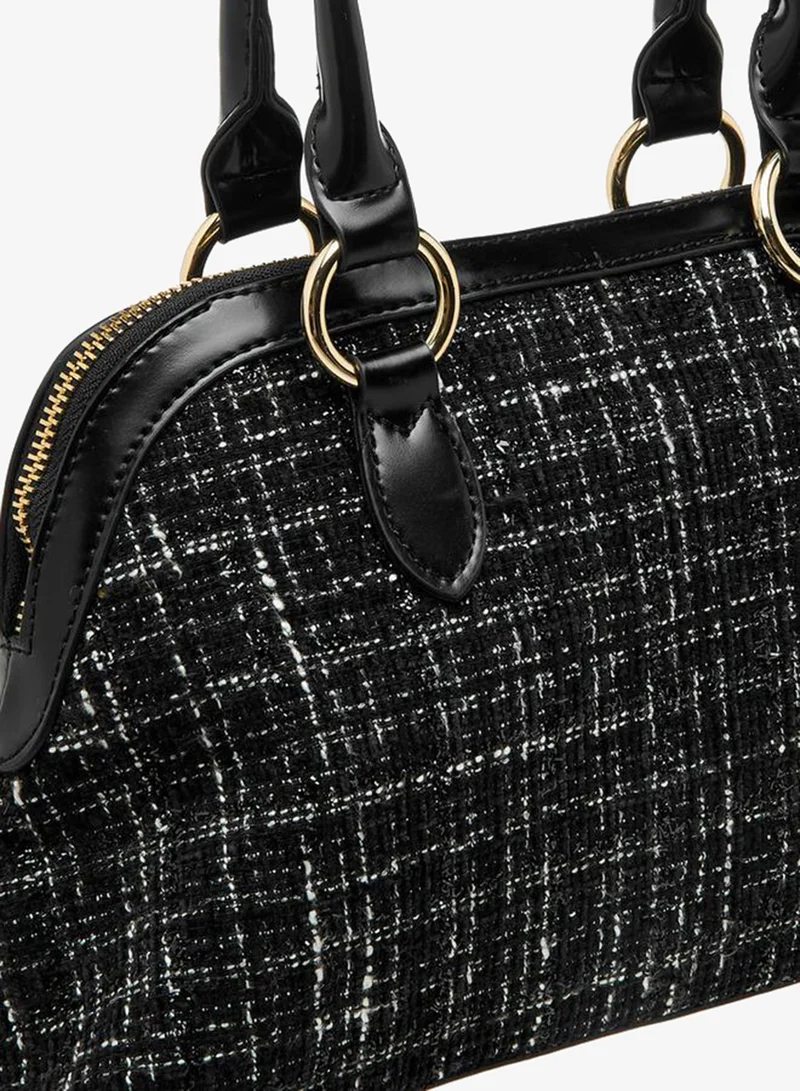 Flora Bella By Shoexpress BLACK Textured Tote Bag with Double Handle for Women | Best Price UAE