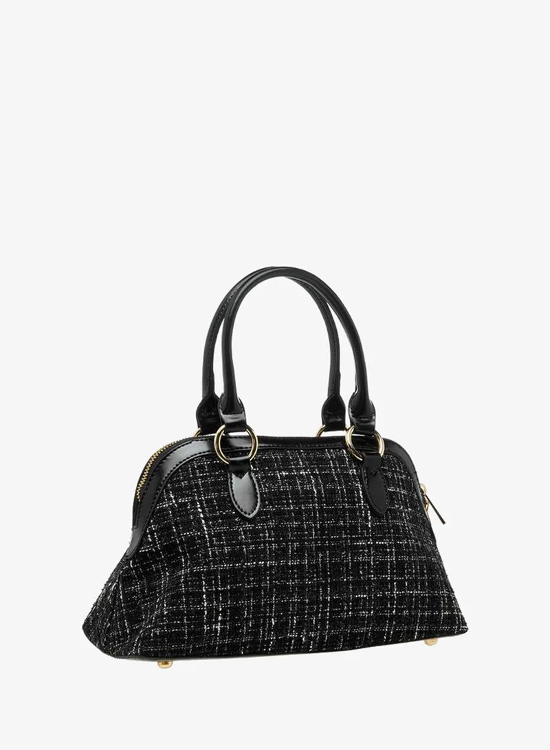 Flora Bella By Shoexpress BLACK Textured Tote Bag with Double Handle for Women | Best Price UAE