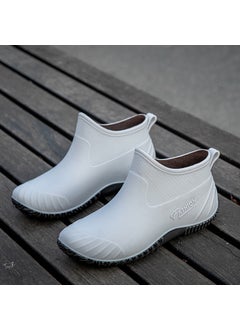 Generic Fashion Low-Cut Ladies Rain Boots with Velvet LiningGrey Grey 