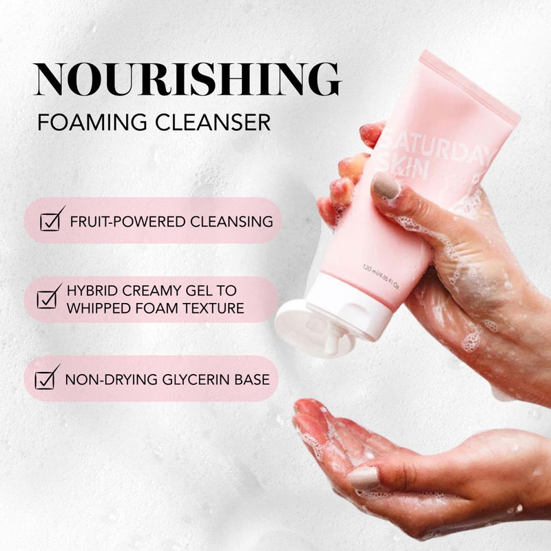 Saturday Skin Face Cleanser Hydrating Foam Cleanser Natural ingredients Anti-aging | Makeup Remover and Face Wash | Fragrance Free Ideal for Sensitive, Dry Skin Korean Skincare - Image 3
