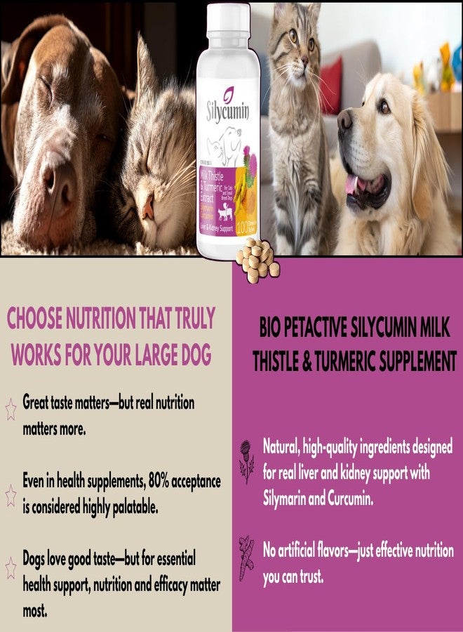 Bio PetActive Silycumin Milk Thistle & Turmeric Supplement for Cats & Small Breed Dogs - Advanced Liver & Kidney Support with Silymarin and Curcumin, Detox & Antioxidant Formula - 100 Chewable Tablets - Image 5