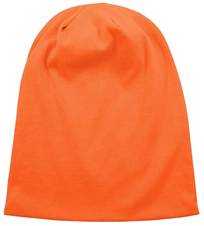 PAROPKAR Cotton Slouchy Beanie Hats for Men Women Stretchy Skull Cap, Chemo Headwear Caps, Lightweight Hat (Orange) - Image 5