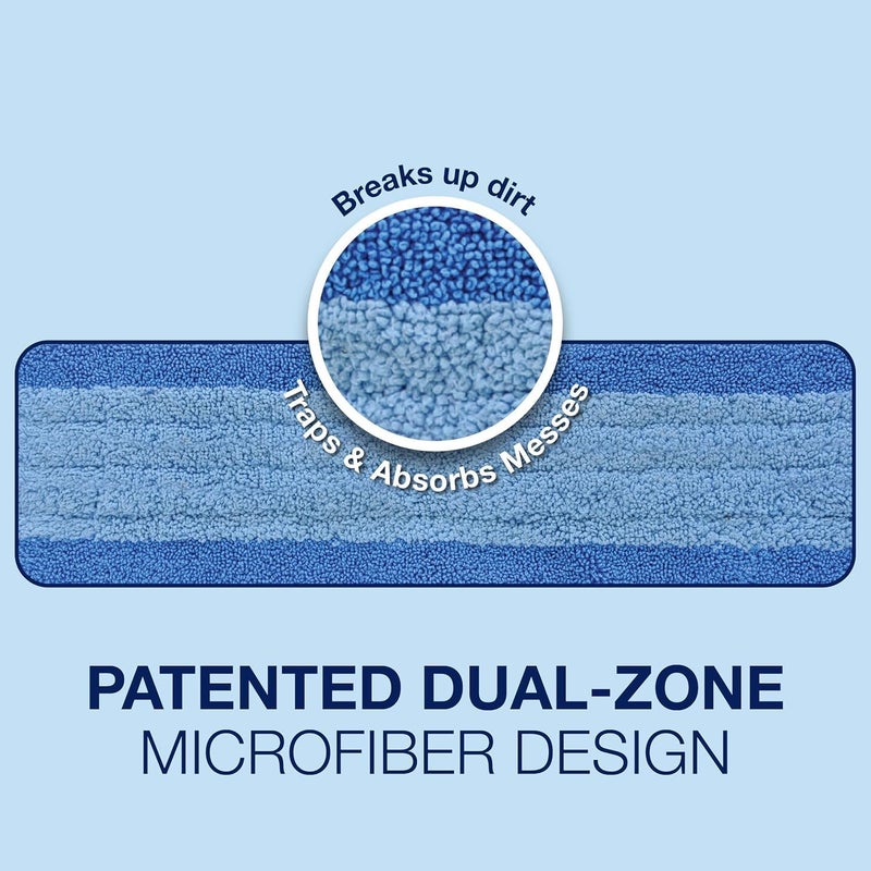 BONA Mop Microfiber Cleaning Pad for Hardwood & Hard Surface Floors - Value 3-Pack - For Use With Mops - Dual Zone Cleaning - Image 2