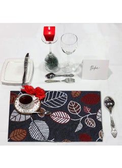 Madison PRAKARTIK BY INDUARTS Machine Washable Cotton Jacquard Leaf Design Placemats for Dining Table (33X47 cm, Multicolour) -Set of 4  - Image 1