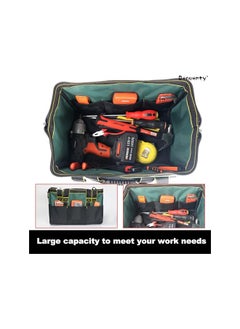 Beauenty Beauenty 18-Inch Tool Bag, Waterproof Tool Bag Organizer, Wide Mouth Tool Tote Bag, Large Capacity Canvas Tool Bag for Various Tools, Mechanic Electrician Carpenter (18-Inch)  - Image 2