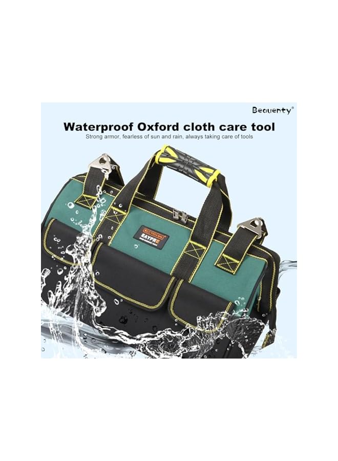 Beauenty Beauenty 18-Inch Tool Bag, Waterproof Tool Bag Organizer, Wide Mouth Tool Tote Bag, Large Capacity Canvas Tool Bag for Various Tools, Mechanic Electrician Carpenter (18-Inch)  - Image 3